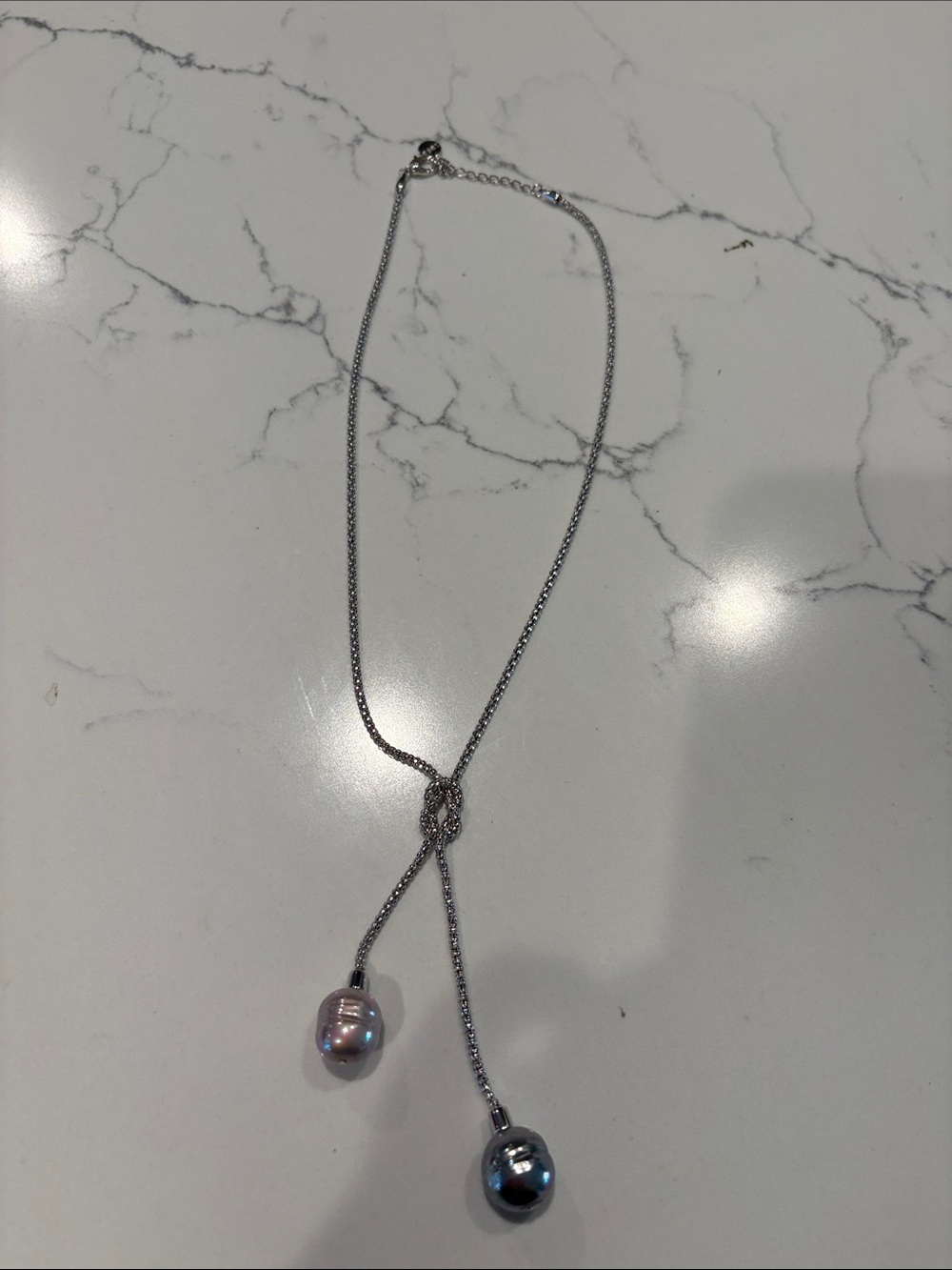 Majorica silver and pearl pendant necklace